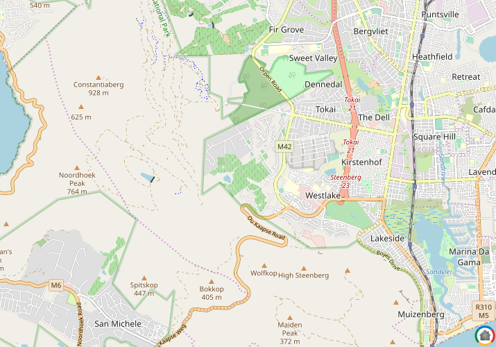 Map location of Steenberg Golf Estate